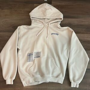 cream colored star fit hoodie